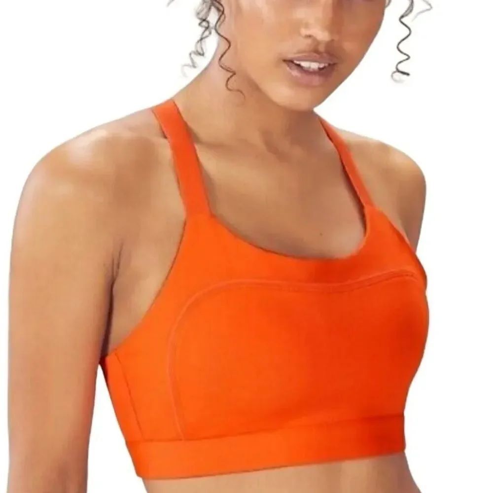 Fabletics Adele Racerback High Support Sports Bra Orange